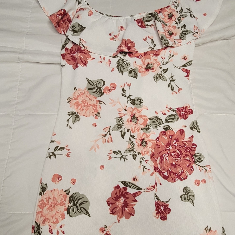 Elegant One Shoulder Floral Dress